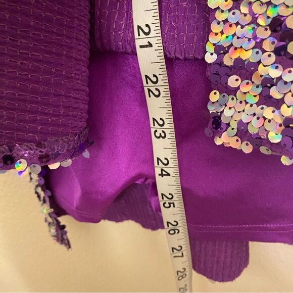 WEISSMAN Dance Costume purple sequin Hologram Sparkle shift Dress D12149 LC/XLC - Picture 8 of 10